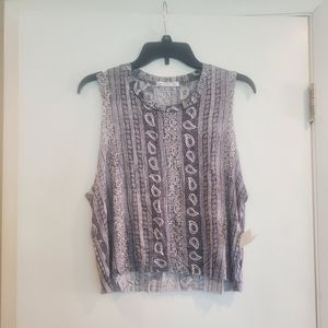 Paisley Print Crop Tank